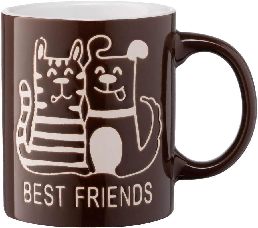 Чашка ARDESTO Best Friends 330 мл Коричнева (AR3471BR)